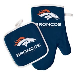 Broncos Blue Oven Mitt and Pot Holder Set